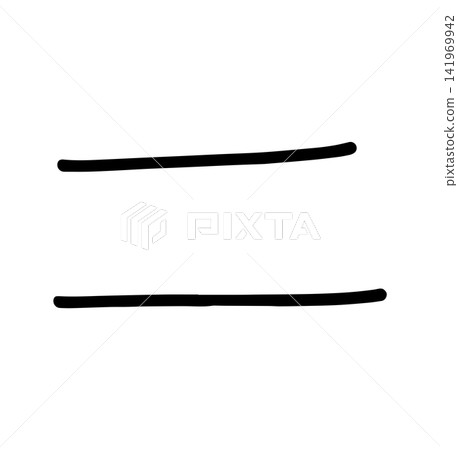 Hand-drawn style equals sign Hand-drawn style equals sign 141969942