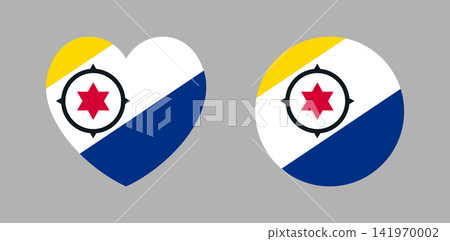 Flag of Bonaire round, heart badge, button. Set of Bonaire flag circle, heart icon, sticker. Flag Bonaire banner, background. Flag of Bonaire round, heart badge, button. Set of Bonaire flag circle, heart icon, sticker. Flag Bonaire banner, background. 141970002