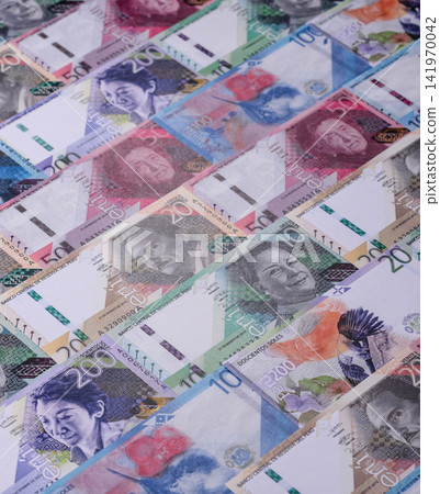 Peruvian paper currency cash sol for payments and settlements. Peruvian cash 141970042