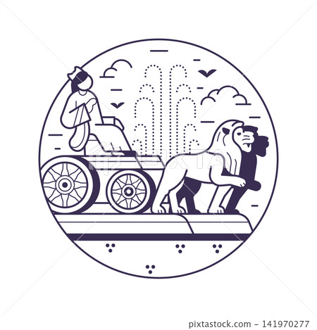 Fountain of Cybele Madrid Landmark Line Icon Fountain of Cybele Madrid Landmark Line Icon 141970277
