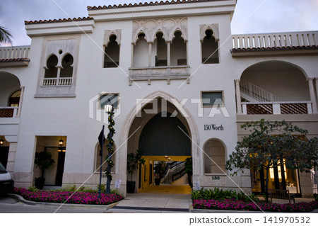Moorish Style Building Entrance With Arched Doorway Moorish Style Building Entrance With Arched Doorway 141970532