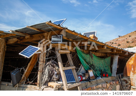 Solar Panels on Rustic Structure in Rural Landscape Solar Panels on Rustic Structure in Rural Landscape 141970607