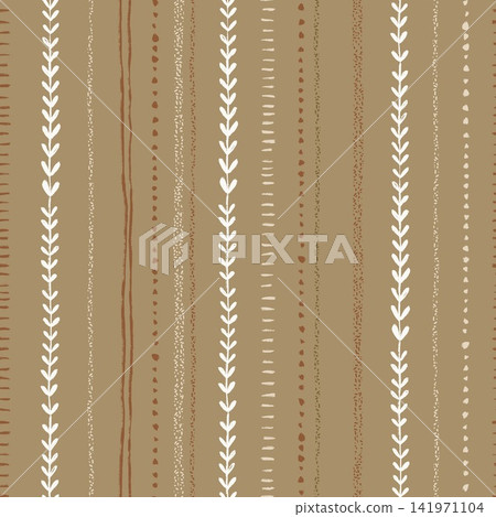 Modern Seamless Pattern Featuring Hand Drawn Textured Lines And Stripes In Warm Autumn Modern Seamless Pattern Featuring Hand Drawn Textured Lines And Stripes In Warm Autumn 141971104