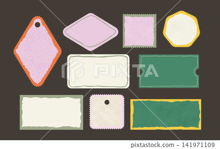 Retro Label Frame Vector Set Blank Tag Sticker Badge Vintage Collection Retro Label Frame Vector Set Blank Tag Sticker Badge Vintage Collection 141971109