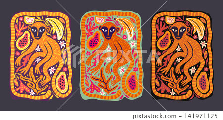 Whimsical Monkey Exotic Vintage Tropical Jungle Poster Set Wild Boho Wall Art Collection Whimsical Monkey Exotic Vintage Tropical Jungle Poster Set Wild Boho Wall Art Collection 141971125