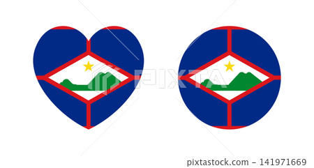 Flag of Sint Eustatius heart, round sticker, icon. Set of Sint Eustatius Flag circle, heart button, banner, badge. Flag of Sint Eustatius heart, round sticker, icon. Set of Sint Eustatius Flag circle, heart button, banner, badge. 141971669