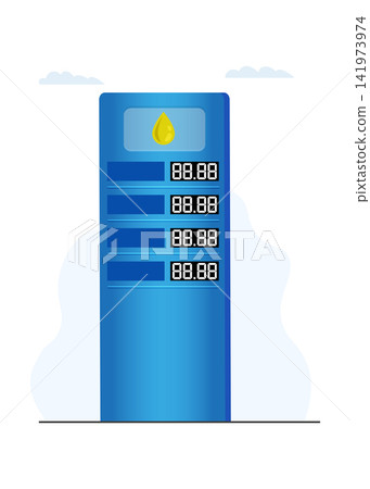 blue gas station price board showing empty digital display slots blue gas station price board showing empty digital display slots 141973974