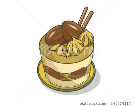 看起來很美味的栗子蛋糕。 看起來很美味的栗子蛋糕。 141974315