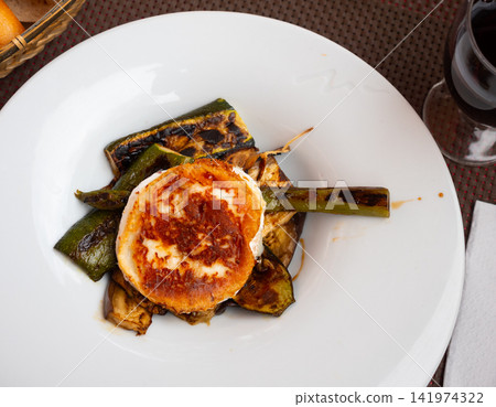 Vegetable timbale with goat cheese Vegetable timbale with goat cheese 141974322
