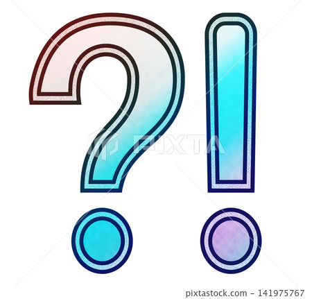 彩虹漸層“?!”標記和圖標插圖素材,用於提問/驚訝 彩虹漸層“?!”標記和圖標插圖素材,用於提問/驚訝 141975767