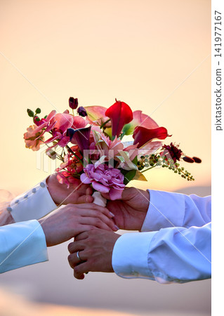 Handing over the bouquet Handing over the bouquet 141977167