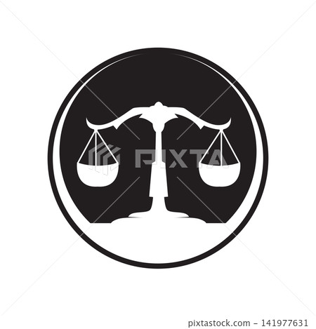 symbol for a justice or judge law firm template design. 141977631