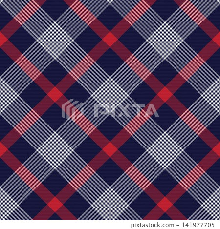 Diagonal Red Navy Classic Plaid Tartan Seamless Pattern Diagonal Red Navy Classic Plaid Tartan Seamless Pattern 141977705