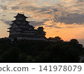 Evening view from behind Himeji Castle 141978079