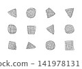 A set of stylish, loosely shaped checkered patterns (black) 141978131