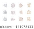 A set of stylish, loosely shaped checkered patterns (gray and brown) 141978133