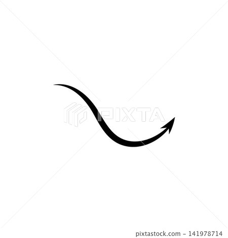 black hand drawn curved and swirl arrow design black hand drawn curved and swirl arrow design 141978714