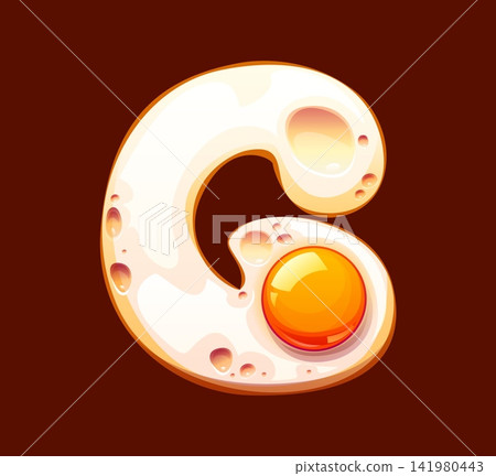 Cartoon cooked egg breakfast English alphabet type, font letter G. Egg breakfast kids ABC typeface font symbol, yolk and white typeset vector element. Fried omelette English alphabet letter Cartoon cooked egg breakfast English alphabet type, font letter G. Egg breakfast kids ABC typeface font symbol, yolk and white typeset vector element. Fried omelette English alphabet letter 141980443
