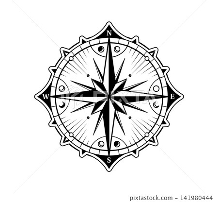 Vintage geography map compass direction symbol. Old geography map monochrome element, vintage historical discovery era direction symbol. Medieval pirate treasure cartography compass Vintage geography map compass direction symbol. Old geography map monochrome element, vintage historical discovery era direction symbol. Medieval pirate treasure cartography compass 141980444