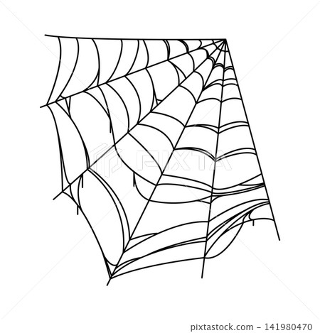 Halloween cartoon creepy cobweb, spiderweb texture. Horror spooky old cobweb net, fall season holiday stretching spiderweb vector decoration. Autumn party tangled sticky trap decor element Halloween cartoon creepy cobweb, spiderweb texture. Horror spooky old cobweb net, fall season holiday stretching spiderweb vector decoration. Autumn party tangled sticky trap decor element 141980470