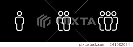 People Group Outline Icon Set People Group Outline Icon Set 141982024