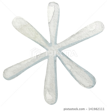 Watercolor White Snowflake Illustration for Winter and Christmas Designs Watercolor White Snowflake Illustration for Winter and Christmas Designs 141982111