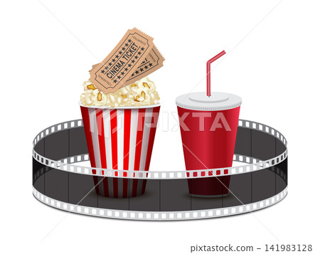 Realistic popcorn on white background, popcorn concept in cinema and entertainment in cinema. 3D popcorn for Poster design, advertisement, web banner, billboard and etc. Realistic popcorn on white background, popcorn concept in cinema and entertainment in cinema. 3D popcorn for Poster design, advertisement, web banner, billboard and etc. 141983128