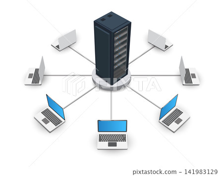 Client server communication on white background. vector illustration. Client server communication on white background. vector illustration. 141983129