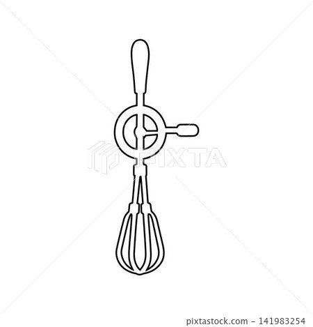 egg beater whisk outline kitchen tool isolated on white background egg beater whisk outline kitchen tool isolated on white background 141983254