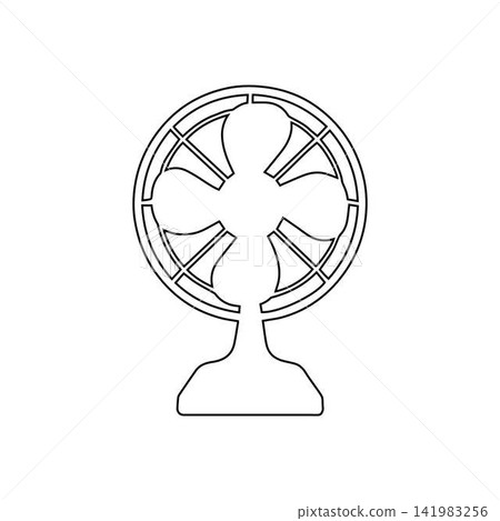 electric fan outline icon cooling appliance illustration electric fan outline icon cooling appliance illustration 141983256