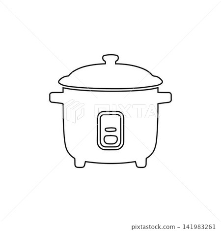 electric rice cooker outline isolated on white background electric rice cooker outline isolated on white background 141983261