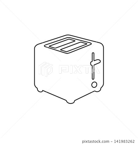 electric toaster outline isolated on white background electric toaster outline isolated on white background 141983262