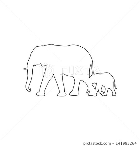 Elephant outline animal symbol illustration Elephant outline animal symbol illustration 141983264