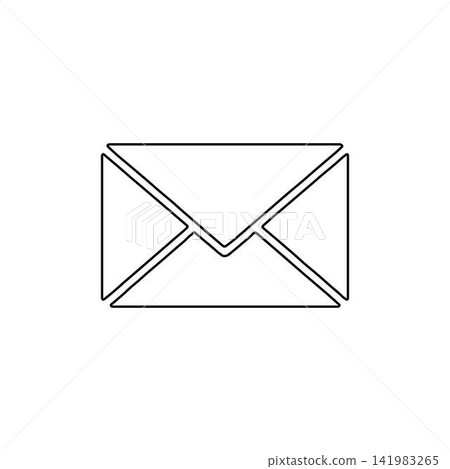 envelope outline black closed mail icon on white background 141983265