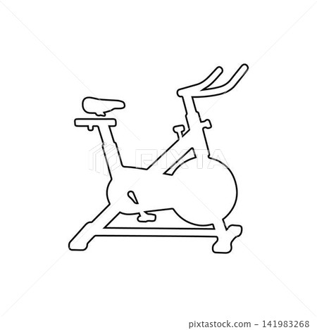 exercise bike icon outline stationary fitness bicycle for gym training and workout illustration exercise bike icon outline stationary fitness bicycle for gym training and workout illustration 141983268