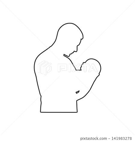 father holding baby outline parent love family bonding childcare symbol isolated on white background father holding baby outline parent love family bonding childcare symbol isolated on white background 141983278