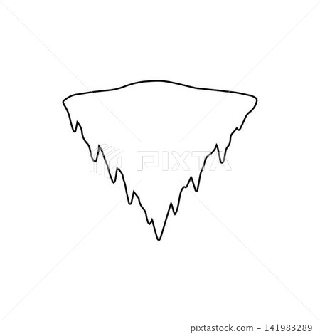 floating island outline fantasy flying land piece isolated on white background floating island outline fantasy flying land piece isolated on white background 141983289