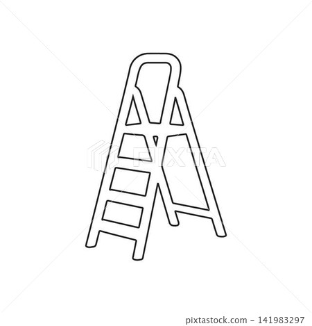 folding step ladder outline icon for construction and household use 141983297