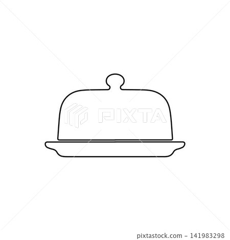 food cloche serving dome outline restaurant tray isolated on white background food cloche serving dome outline restaurant tray isolated on white background 141983298
