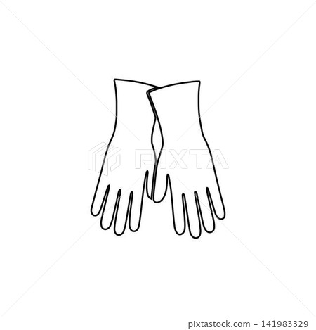 gardening gloves outline icon protective gear hand safety illustration gardening gloves outline icon protective gear hand safety illustration 141983329
