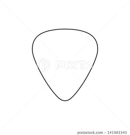 guitar pick plectrum outline music accessory isolated on white background guitar pick plectrum outline music accessory isolated on white background 141983343