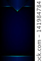 Dark blue technology background with glowing cyan neon geometric frame sharp light effect vertical abstract metallic graphic, modern digital presentation poster and tech display design 141984784