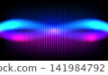 Abstract neon background with electric cyan blue and magenta purple glowing lights futuristic dynamic wave on dark vertical slatted texture, high tech digital design cover artwork 141984792