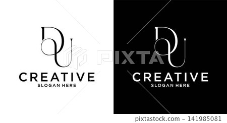 DU or UD initial letter logo design vector DU or UD initial letter logo design vector 141985081