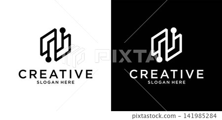 Initial letter N monogram logo design vector Initial letter N monogram logo design vector 141985284