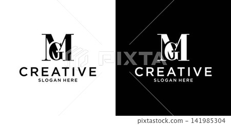 MG or GM initial letter logo design vector 141985304