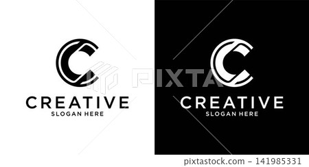 Initial letter C or CC logo design vector Initial letter C or CC logo design vector 141985331