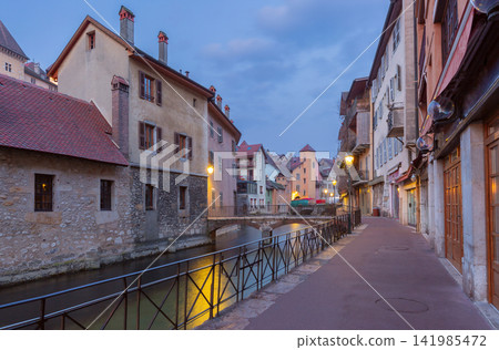Historic Street in Annecy, France at Blue Hour Historic Street in Annecy, France at Blue Hour 141985472