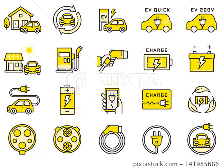 HV/EV Icon 03: Hybrid and Electric Vehicles Icon HV/EV Icon 03: Hybrid and Electric Vehicles Icon 141985686