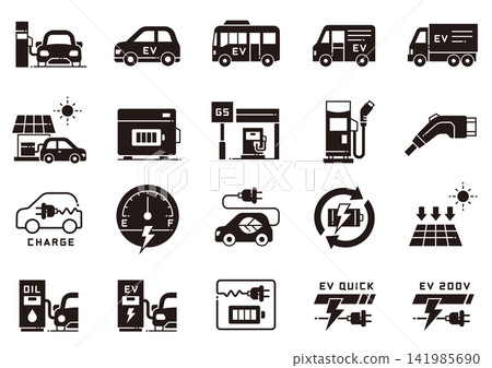 HV/EV Icon 05: Hybrid and Electric Vehicles Icon HV/EV Icon 05: Hybrid and Electric Vehicles Icon 141985690